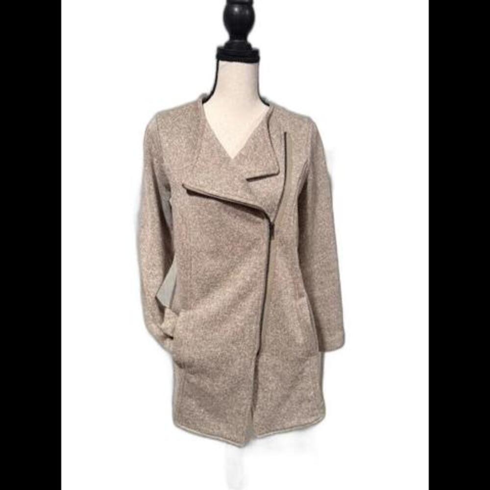 XS Banana Republic Asymmetrical Zip Front Moto Style long line Fleece Jacket